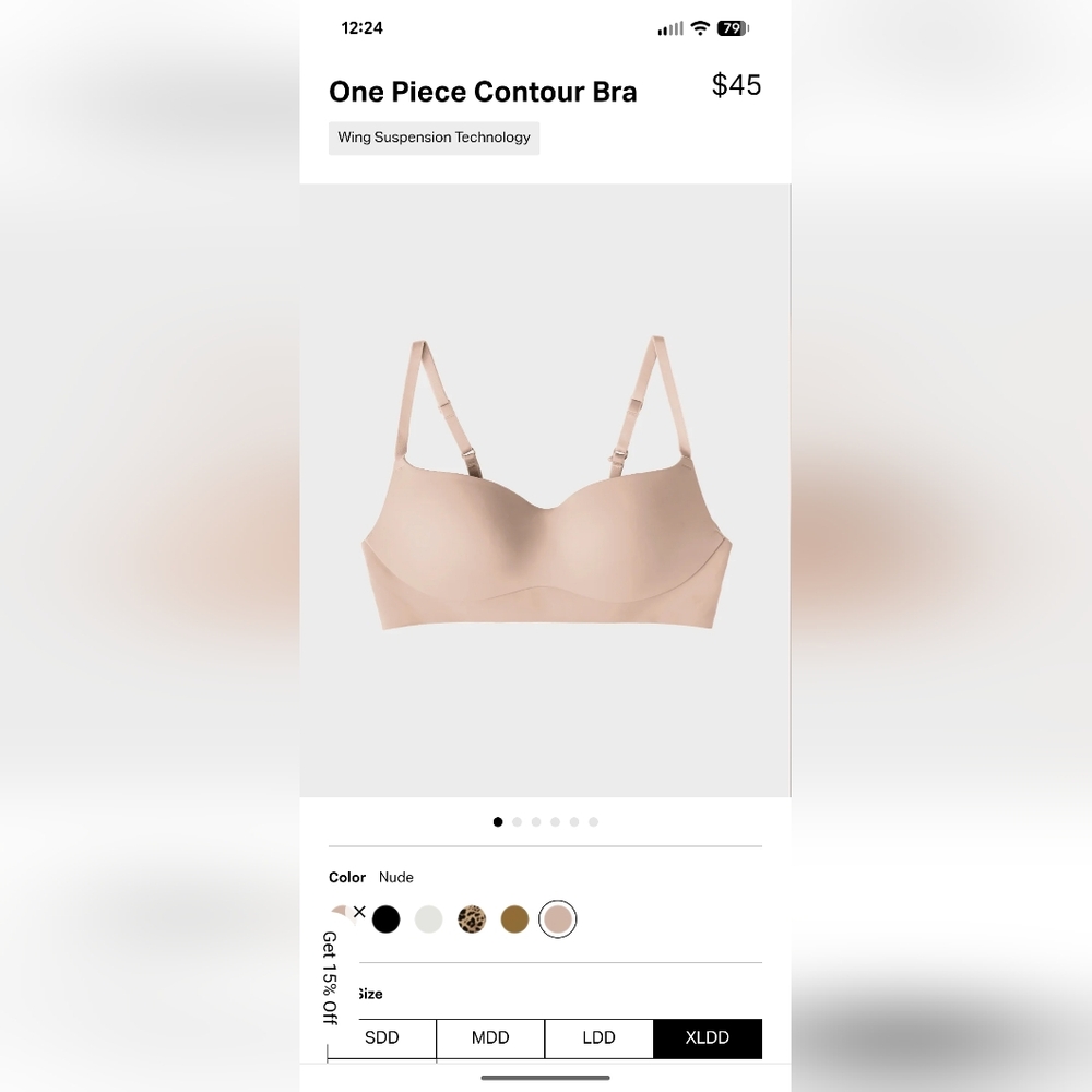 EBY One Piece Contour Nude Bra, Medium